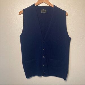 Puritan Men's Deep Blue Soft Wool V-Neck Sweater Vest